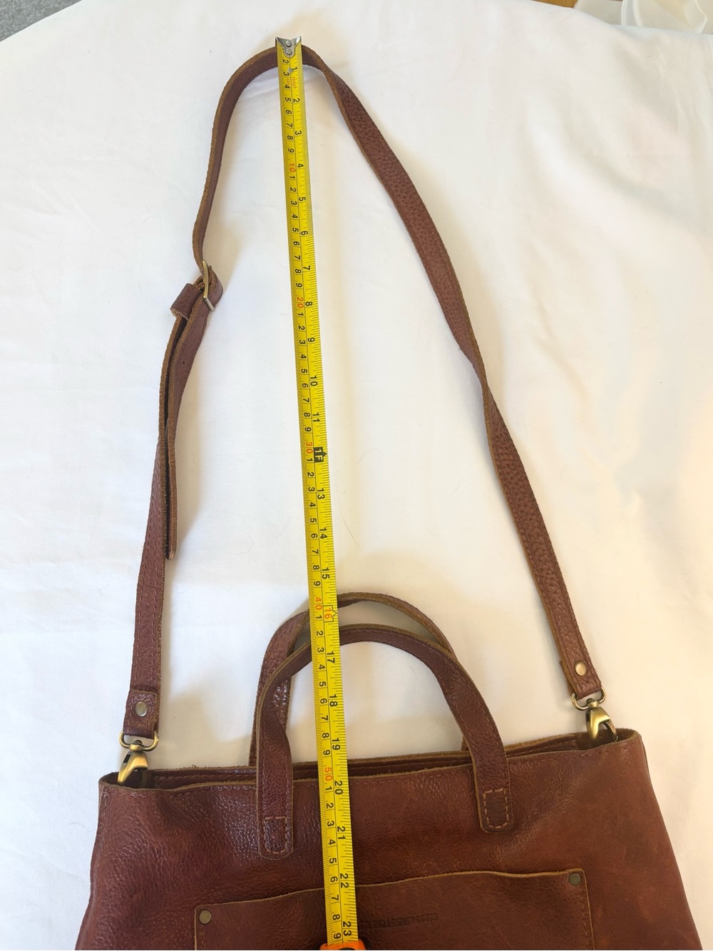 Brown Leather Convertible Shoulder Tote - Timeless Everyday Carry - Picture 6 of 8